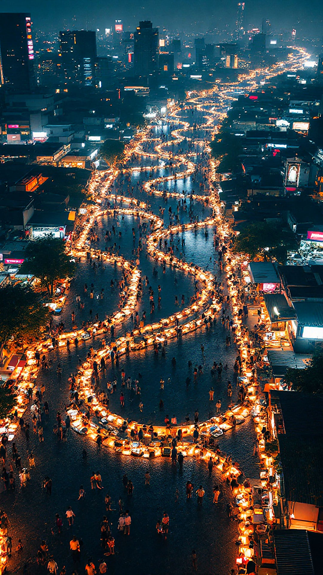 Night Market Aerial