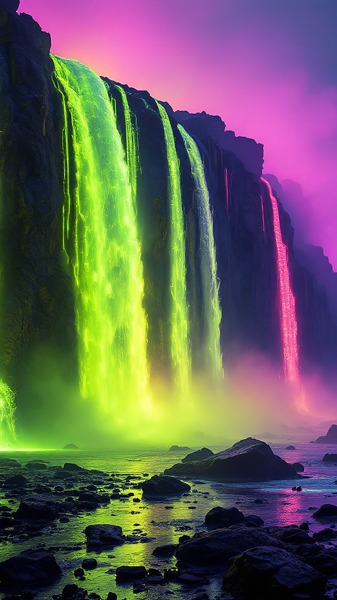 Synthwave Waterfall