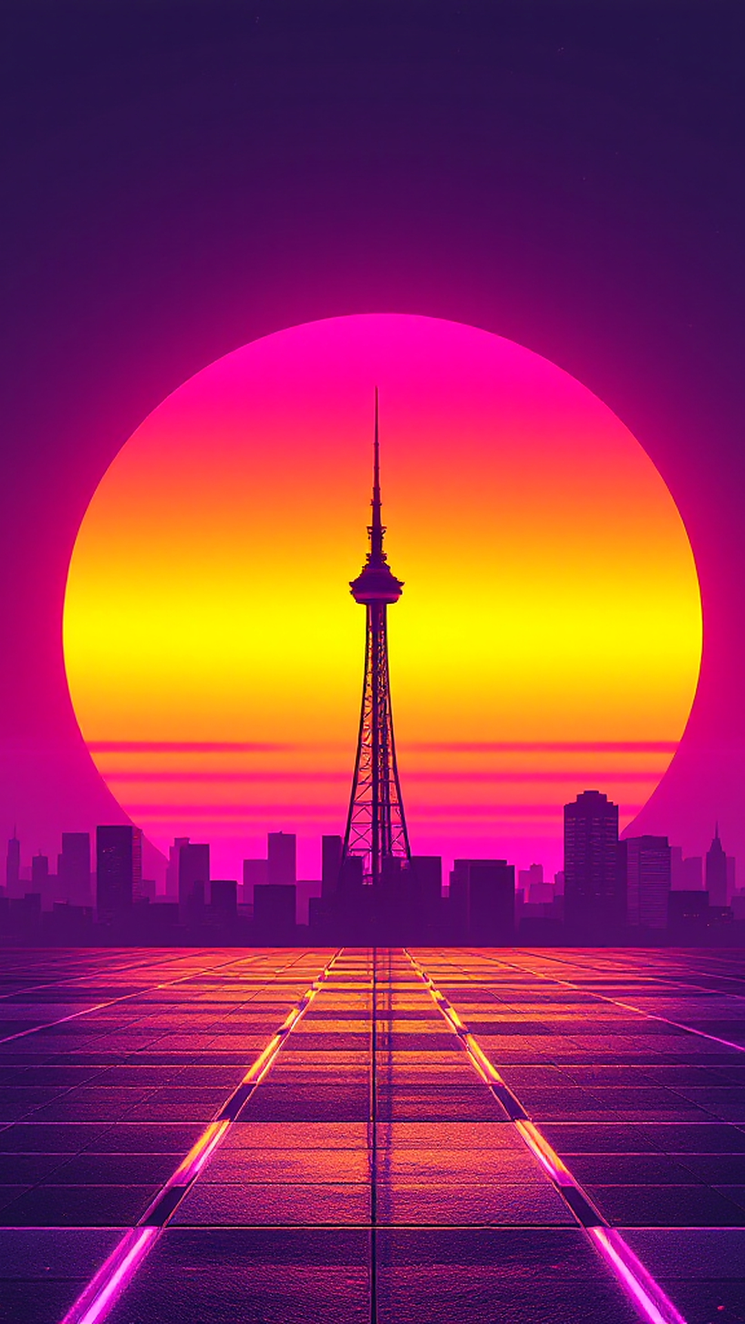 Retro Tower Sunset