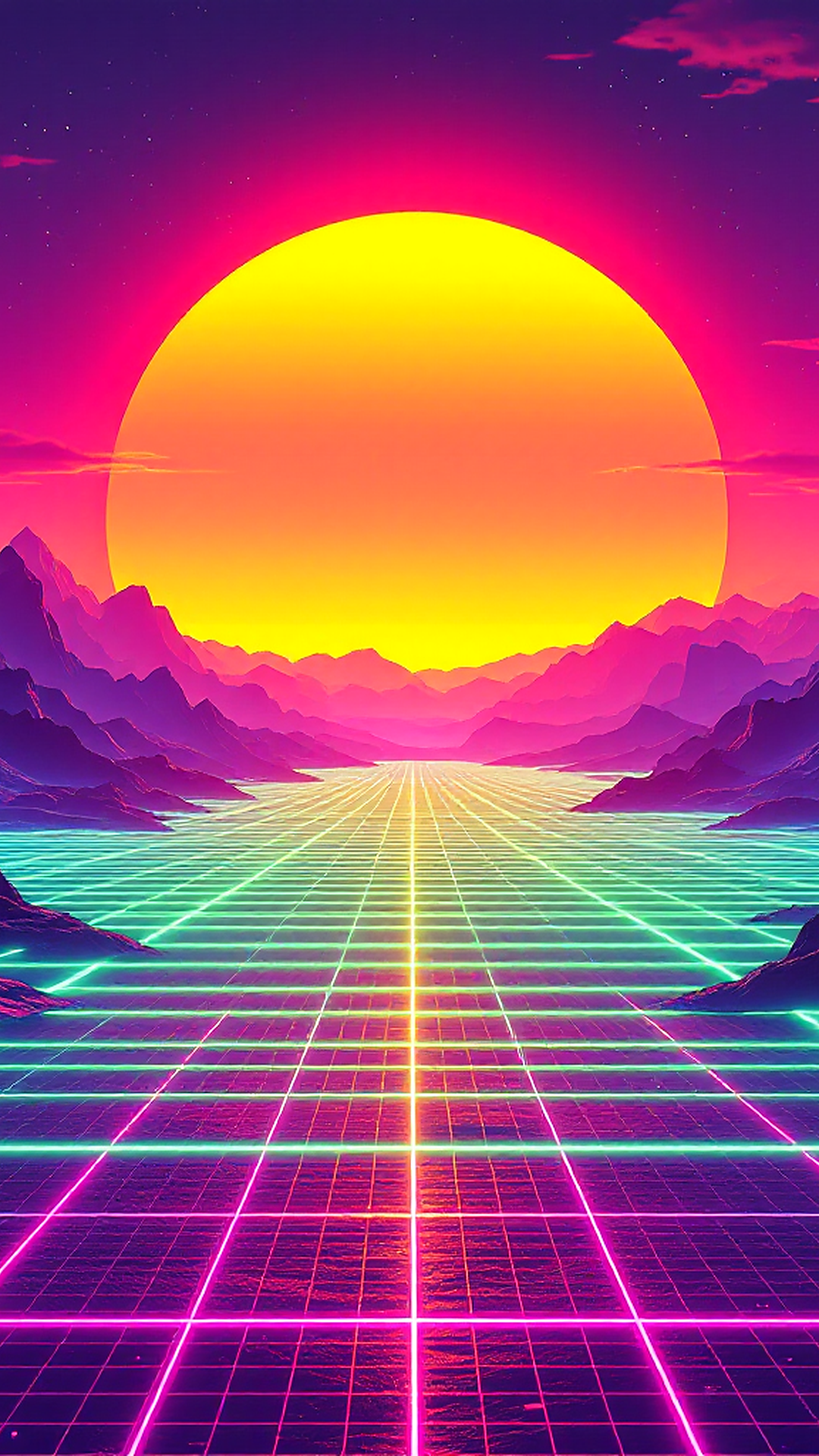 Neon Grid Sunset